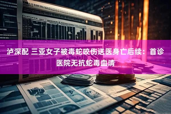 泸深配 三亚女子被毒蛇咬伤送医身亡后续：首诊医院无抗蛇毒血清